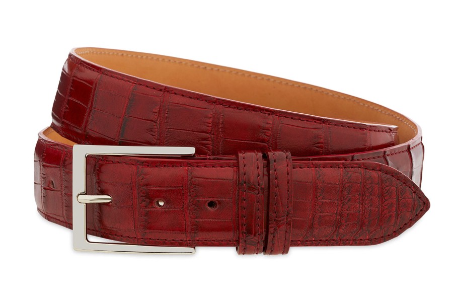 Accessories Harris Shoes 1913 | Crocodile Belt Rosso