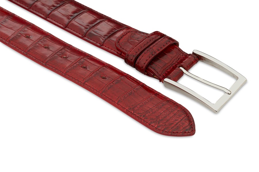 Accessories Harris Shoes 1913 | Crocodile Belt Rosso