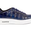 Fine Leathers Harris Shoes 1913 | Crocodile Sneakers Blu