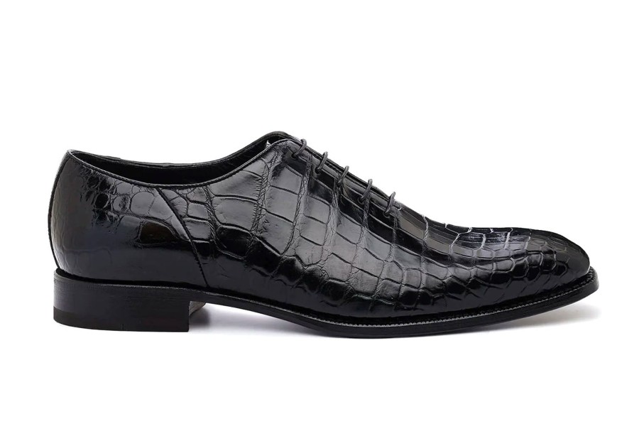 Fine Leathers Harris Shoes 1913 | Stringed In Crocodile Nero