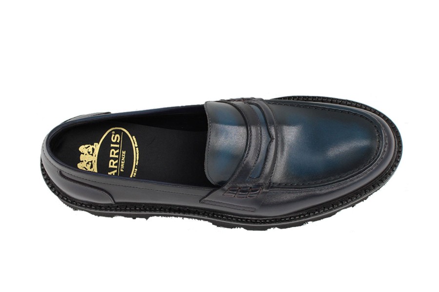 Woman Harris Shoes 1913 | Leather Moccasin Blu