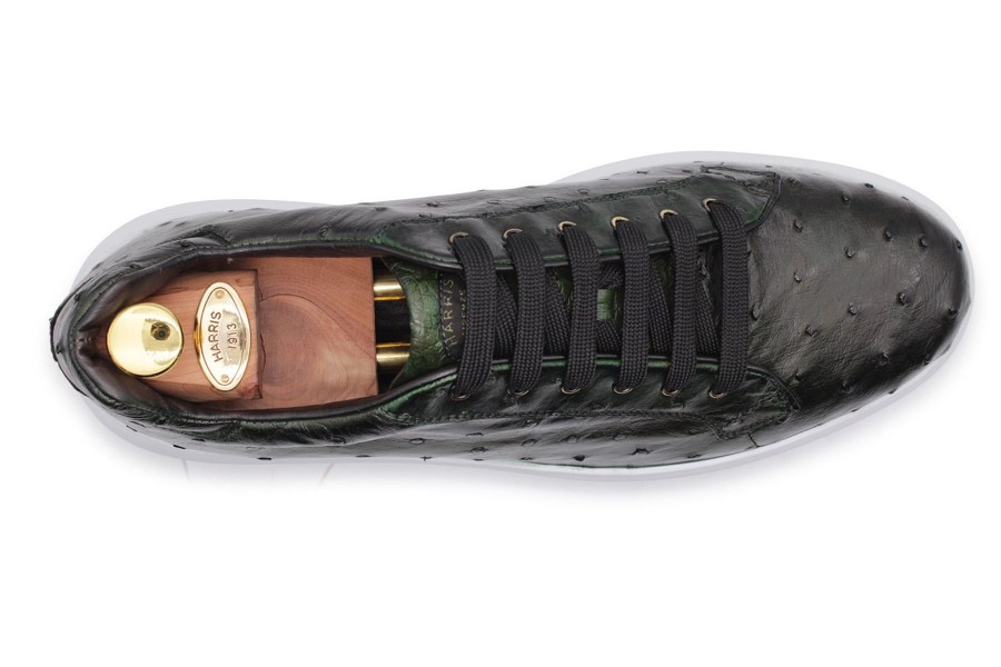 Fine Leathers Harris Shoes 1913 | Ostrich Leather Sneakers Green