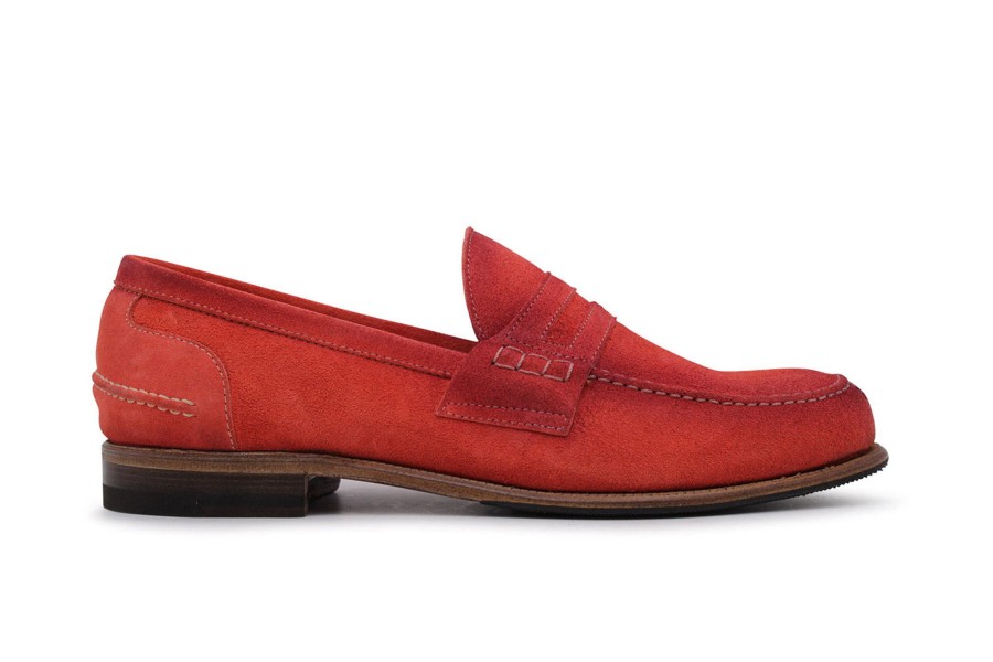 Woman Harris Shoes 1913 | Suede Loafers Orange