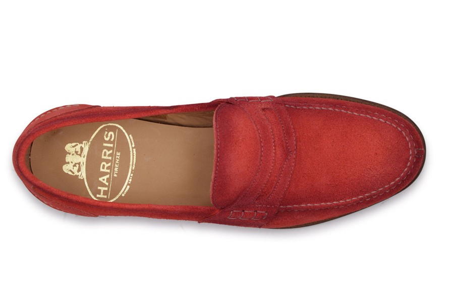 Woman Harris Shoes 1913 | Suede Loafers Orange