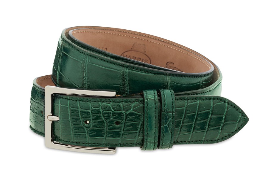 Accessories Harris Shoes 1913 | Crocodile Belt Verde