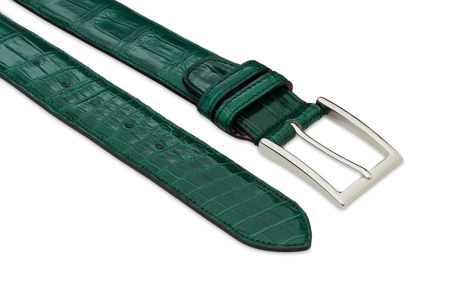 Accessories Harris Shoes 1913 | Crocodile Belt Verde