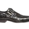 Fine Leathers Harris Shoes 1913 | Mono Crocodile Buckle Nero