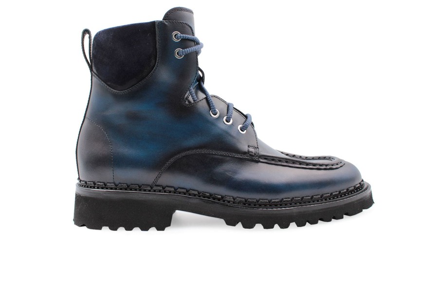 Outlet Harris Shoes 1913 | Leather Ankle Boot Blu