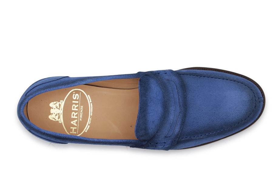 Woman Harris Shoes 1913 | Suede Loafers Blu