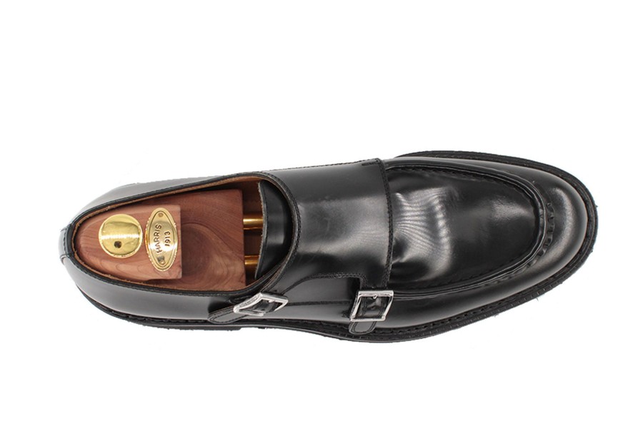 Outlet Harris Shoes 1913 | Double Leather Buckle Nero