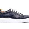 Fine Leathers Harris Shoes 1913 | Ostrich Leather Sneakers Blue