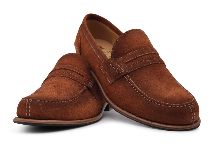 Woman Harris Shoes 1913 | Suede Loafer Tobacco