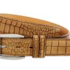 Accessories Harris Shoes 1913 | Crocodile Print Belt Beige