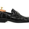 Fine Leathers Harris Shoes 1913 | Crocodile Moccasin Nero