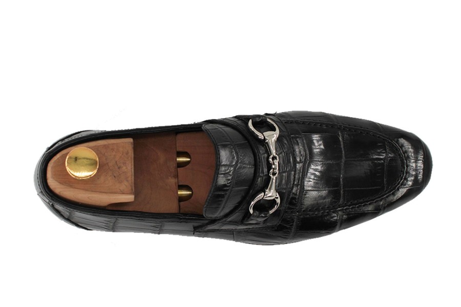 Fine Leathers Harris Shoes 1913 | Crocodile Moccasin Nero