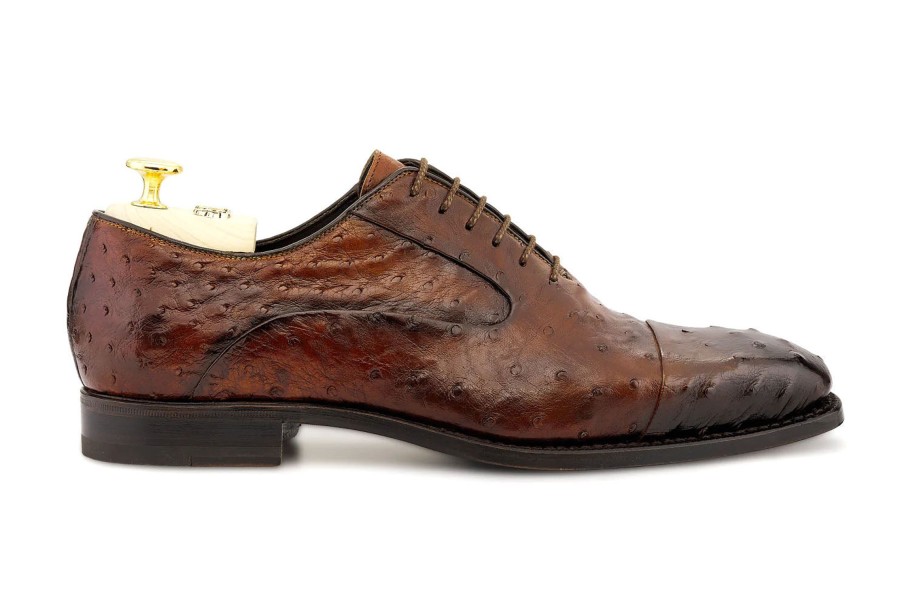 Fine Leathers Harris Shoes 1913 | Stringed In Ostrich Tobacco