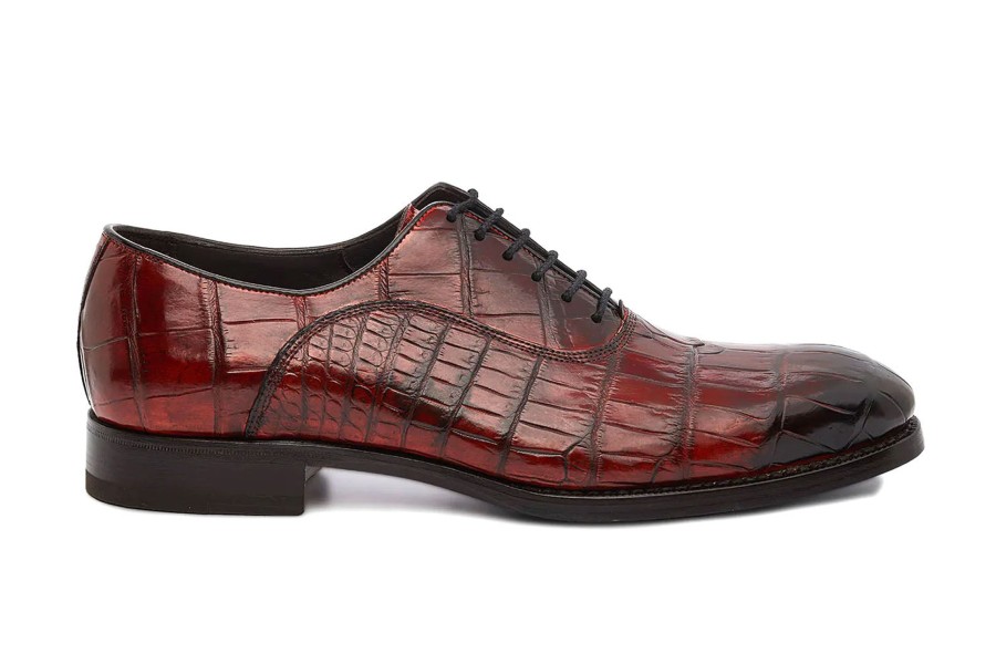 Fine Leathers Harris Shoes 1913 | Stringed In Crocodile Orange