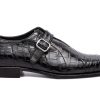 Fine Leathers Harris Shoes 1913 | Mono Crocodile Buckle Nero