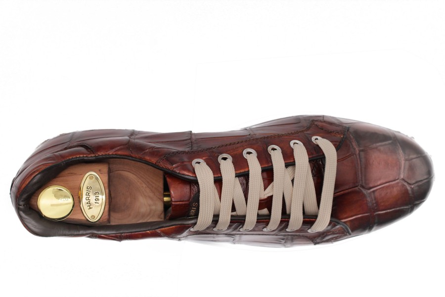 Fine Leathers Harris Shoes 1913 | Crocodile Sneakers Brown