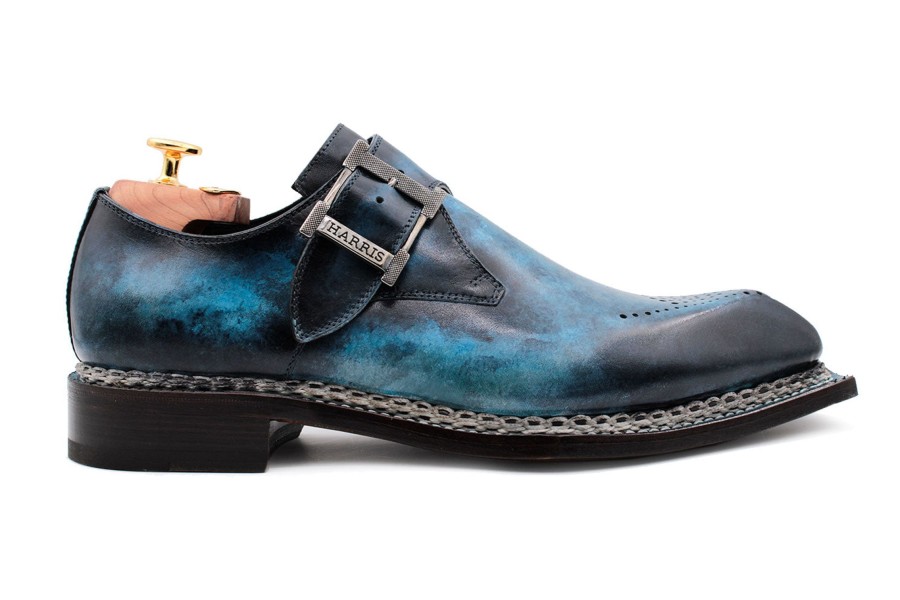 Buckles Harris Shoes 1913 | Mono Leather Buckle Blu