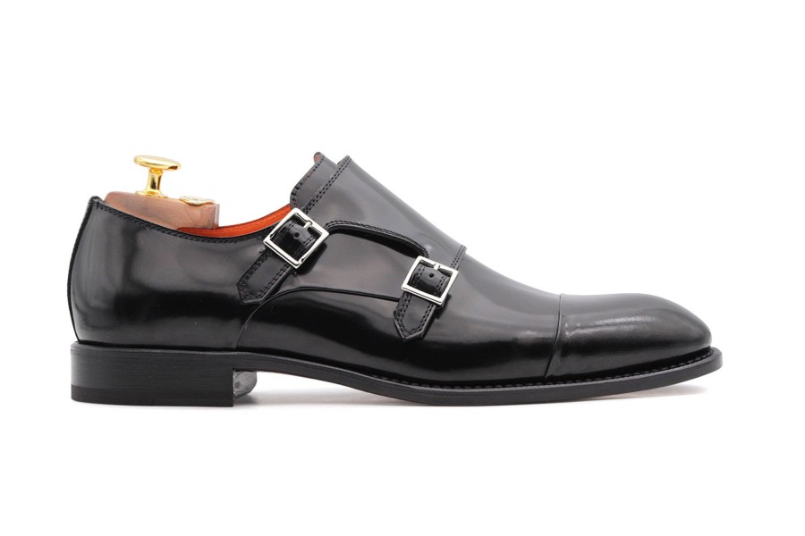 Buckles Harris Shoes 1913 | Double Leather Buckle Black