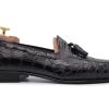 Fine Leathers Harris Shoes 1913 | Crocodile Moccasin Black