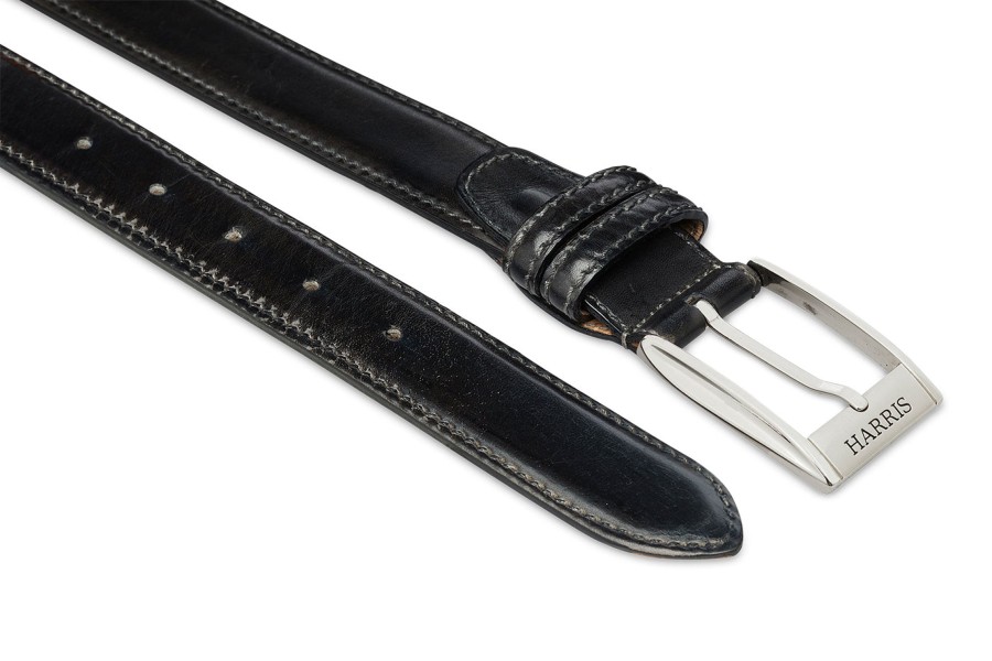 Accessories Harris Shoes 1913 | Veal Leather Belt Nero