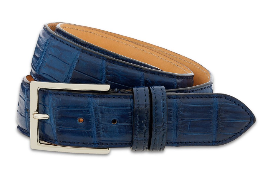 Accessories Harris Shoes 1913 | Crocodile Belt Azzurro