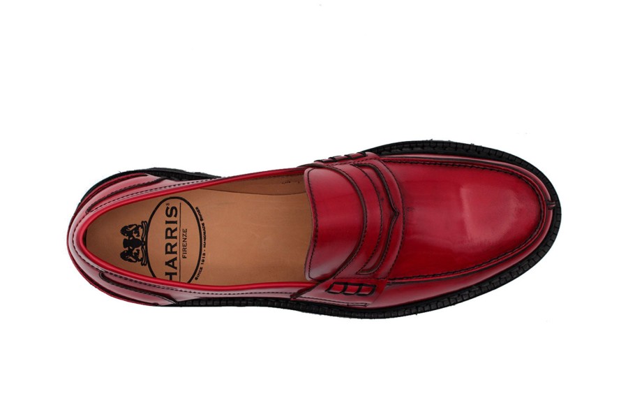 Woman Harris Shoes 1913 | Leather Moccasin Rosso