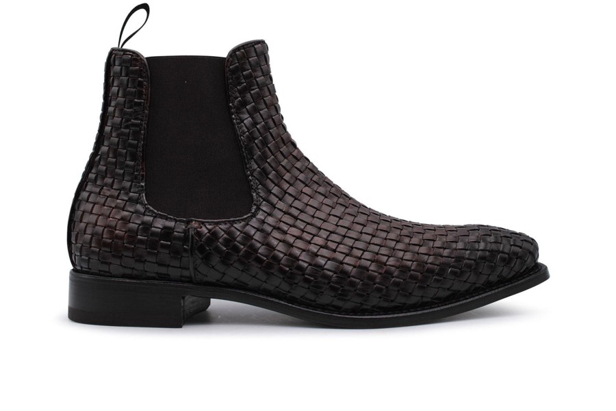 Outlet Harris Shoes 1913 | Ankle Boot In Woven Leather Brown