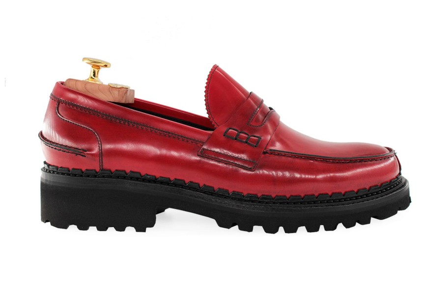 Outlet Harris Shoes 1913 | Leather Moccasin Rosso