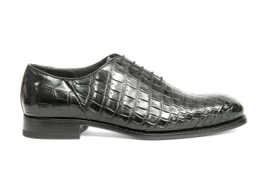 Fine Leathers Harris Shoes 1913 | Stringed In Crocodile Nero