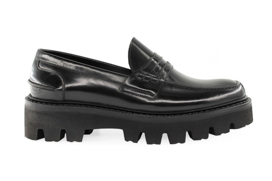 Woman Harris Shoes 1913 | Leather Moccasin Nero